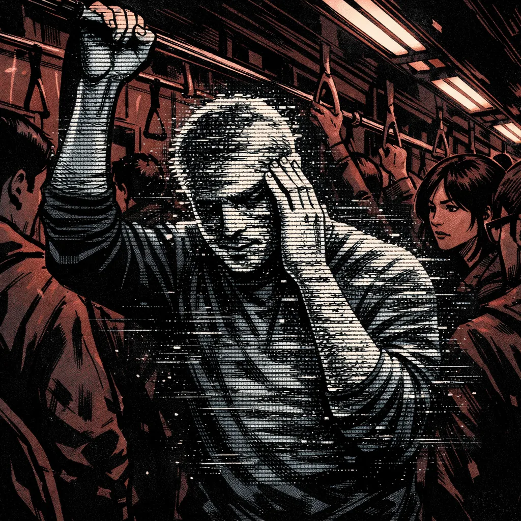 Man opening a vacuum-sealed phone box as it violently pops open, phone flying upward in shock