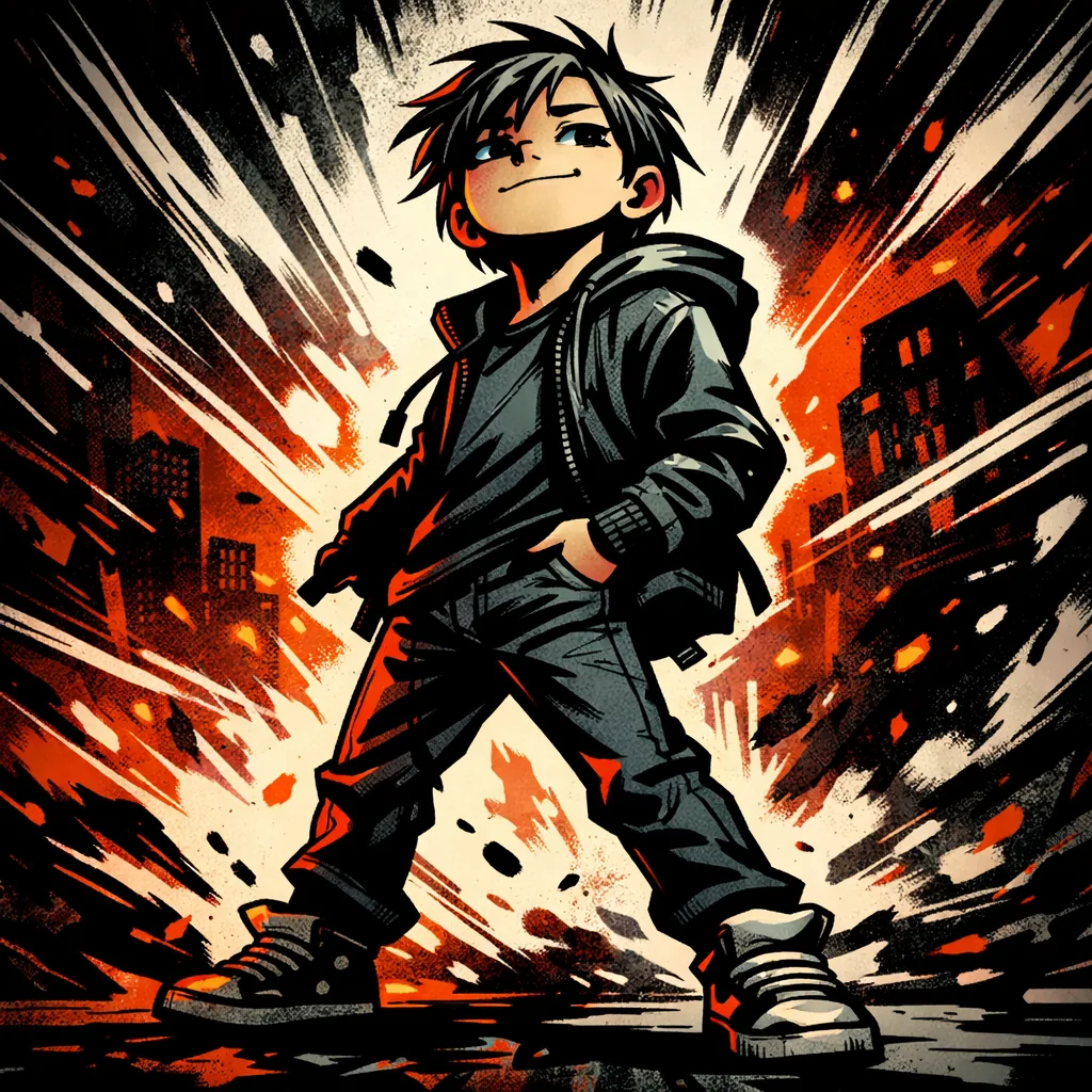 A self-assured child standing confidently and facing forward, representing social boldness and exploratory confidence